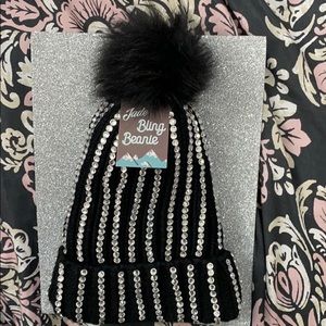 Jade Bling Beanie .. Black with Rhinestones